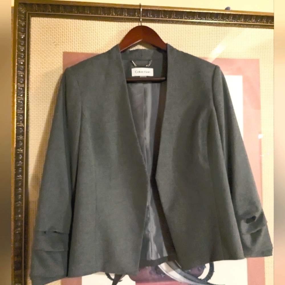 Calvin Klein Grey Blazer Jacket size 8